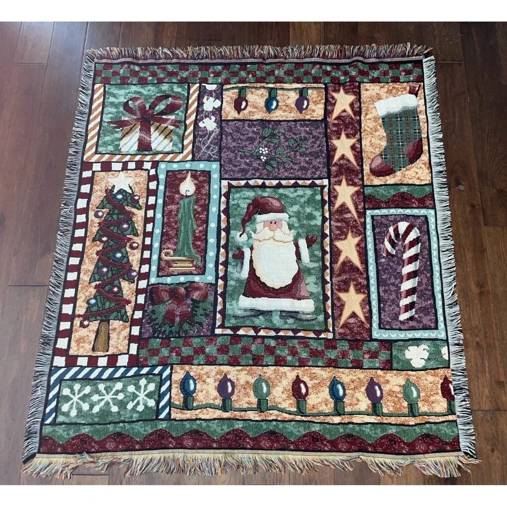 Mohawk Rug & Textiles Throw Tapestry Blanket‎ Christmas Made in USA 56